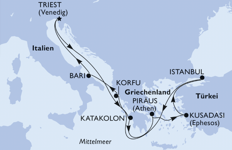 Route zu Istanbul MSC Gruppenkreuzfahrt